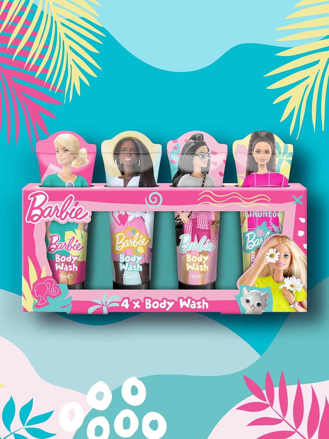 Barbie Body Wash Gift Set - 4 x 75ml - Body Wash/Shower Gel/Bath